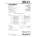 Sony SRS-X11 Service Manual