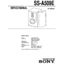 Sony SS-A509E Service Manual