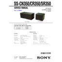 Sony SS-CN350, SS-CR350, SS-SR350 Service Manual