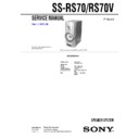 Sony SS-DX70RS, SS-RS70, SS-RS70V, SS-VX777RS Service Manual