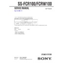 Sony SS-FCR100, SS-FCRW100 Service Manual