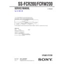 Sony SS-FCR200, SS-FCRW200 Service Manual