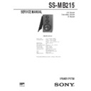 Sony SS-MB215 Service Manual
