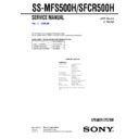 Sony SS-MFS500H, SS-SFCR500H Service Manual