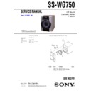 Sony SS-WG750 Service Manual