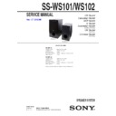 Sony SS-WS101, SS-WS102 Service Manual