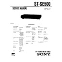 Sony ST-SE500 Service Manual