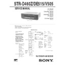 Sony STR-D460Z, STR-DE515, STR-V505 Service Manual