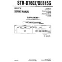 Sony STR-D760Z, STR-DE815G (serv.man2) Service Manual