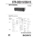 Sony STR-DE315, STR-DE415 Service Manual