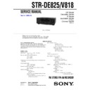 Sony STR-DE825, STR-V818 Service Manual