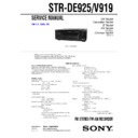 Sony STR-DE925, STR-V919 (serv.man2) Service Manual