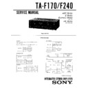 Sony TA-F170, TA-F190, TA-F240 Service Manual