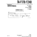 Sony TA-F170, TA-F240 Service Manual