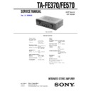Sony TA-FE370, TA-FE570 Service Manual