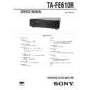 Sony TA-FE610R Service Manual
