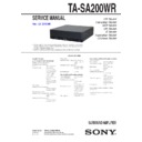 Sony TA-SA200WR Service Manual