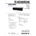Sony TC-KE240, TC-RE340 Service Manual
