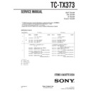 Sony TC-TX373 Service Manual