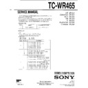 Sony TC-WR465 Service Manual