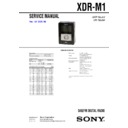 Sony XDR-M1 Service Manual