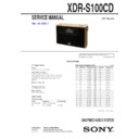 xdr-s100cd service manual