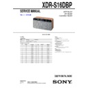 Sony XDR-S16DBP Service Manual