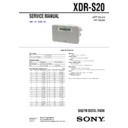 Sony XDR-S20 Service Manual