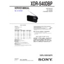 Sony XDR-S40DBP Service Manual