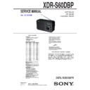 Sony XDR-S60DBP Service Manual