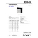Sony XDR-S7 Service Manual
