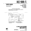 Sony XEC-1000, XEC-1000S Service Manual