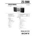 Sony ZS-2000 (serv.man2) Service Manual