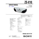 Sony ZS-X10 Service Manual