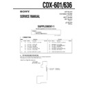 Sony CDX-601, CDX-636 (serv.man2) Service Manual