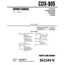 Sony CDX-805 Service Manual