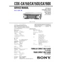 Sony CDX-CA750, CDX-CA750X, CDX-CA760X Service Manual