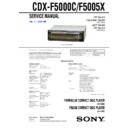 Sony CDX-F5000C, CDX-F5005X Service Manual
