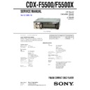 Sony CDX-F5500, CDX-F5500X, CXS-F550GF Service Manual