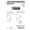 Sony CDX-F5700, CDX-F5700X, CDX-FW570 Service Manual