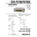 cdx-f5700, cdx-f5705x service manual