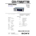 Sony CDX-F7500, CDX-F7700 Service Manual