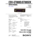 Sony CDX-GT800D, CDX-GT805DX Service Manual