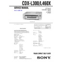 Sony CDX-L300, CDX-L460X Service Manual