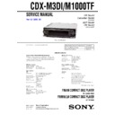Sony CDX-M1000TF, CDX-M3DI Service Manual