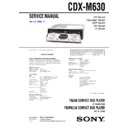 Sony CDX-M630 Service Manual