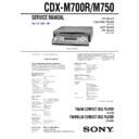 Sony CDX-M700R, CDX-M750 Service Manual