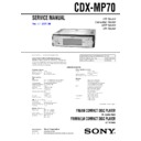 Sony CDX-MP70 Service Manual