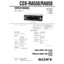 Sony CDX-RA550, CDX-RA650 Service Manual