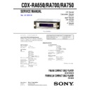 Sony CDX-RA650, CDX-RA700, CDX-RA750 Service Manual